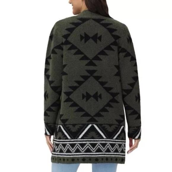 Frye Southwest Aztec Knit Cozy Cardigan Sweater Jacket Large NWT - Picture 2 of 9